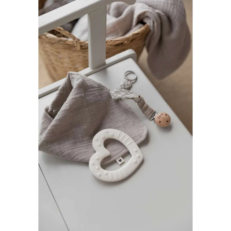 BIBS Accessories - Paci Braid Pacifier Strap - Cloud/Iron  - Image 3