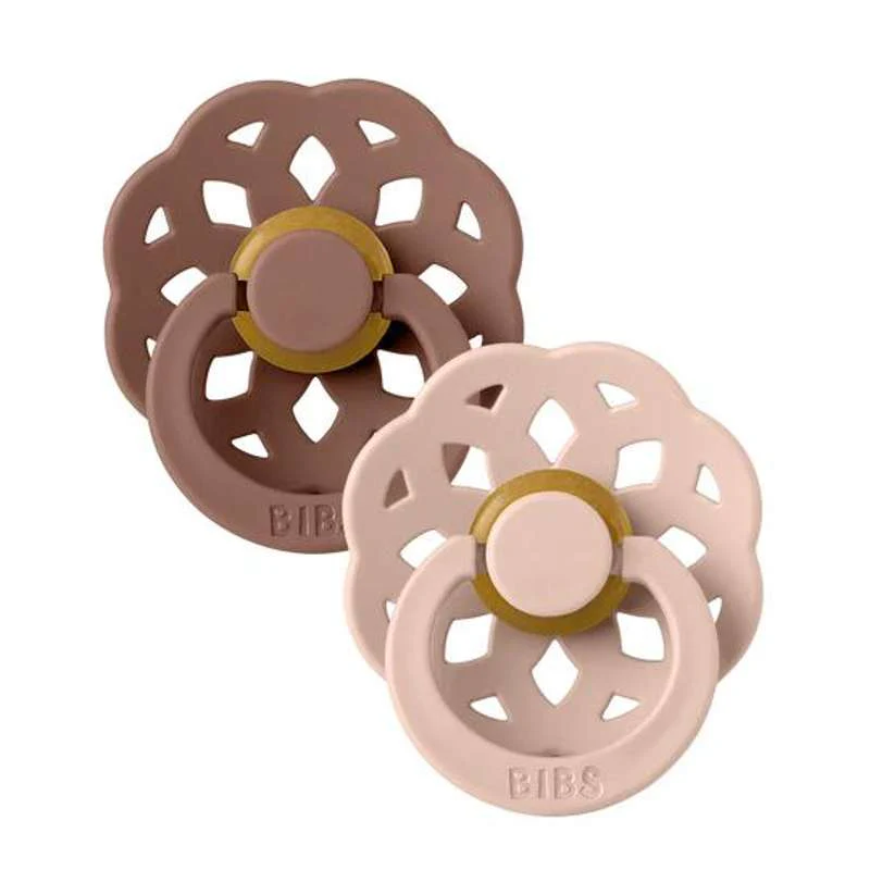 Bibs Boheme Pacifier - 2-Pack - sz. 1 - natural rubber - Woodchuck/Blush 