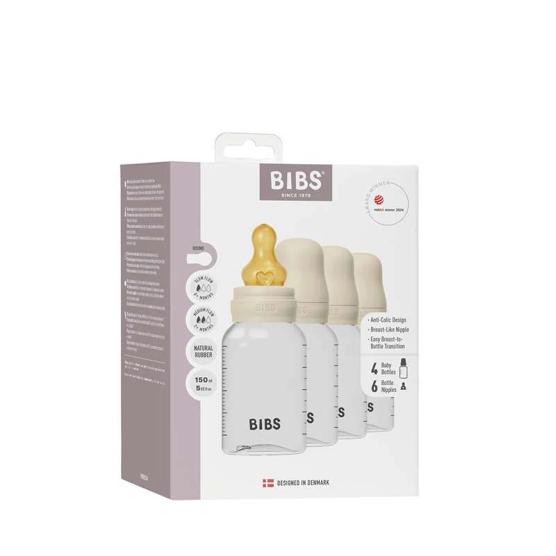 BIBS Bottle - Sutteflaskesæt - 4 stk. - Plastik - Naturgummi - 150 ml. - Ivory - Image 2