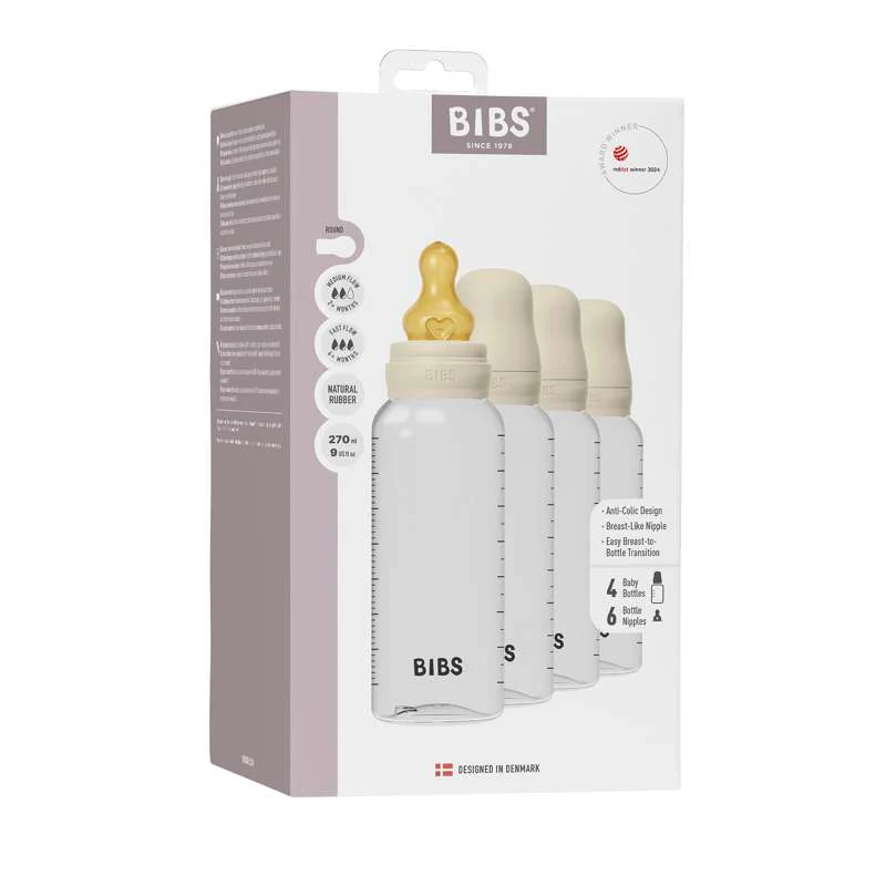 BIBS Bottle - Sutteflaskesæt - 4 stk. - Plastik - Naturgummi - 270 ml. - Ivory - Image 2