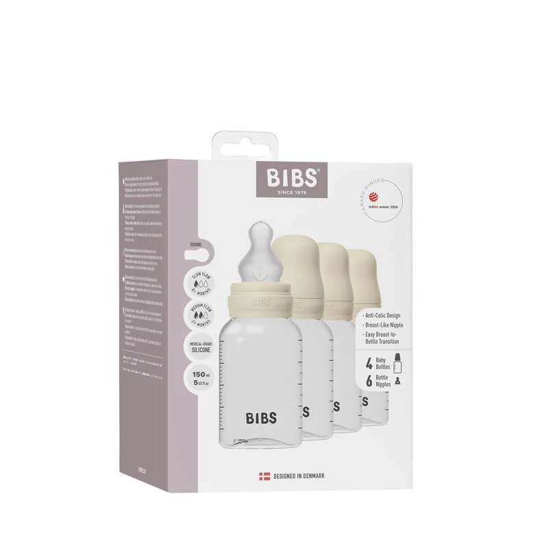 BIBS Bottle - Sutteflaskesæt - 4 stk. - Plastik - Silikone - 150 ml. - Ivory - Image 2