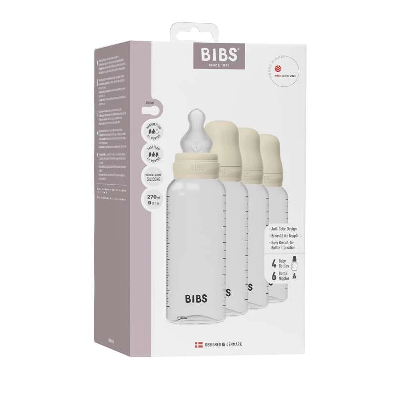 BIBS Bottle - Sutteflaskesæt - 4 stk. - Plastik - Silikone - 270 ml. - Ivory - Image 2
