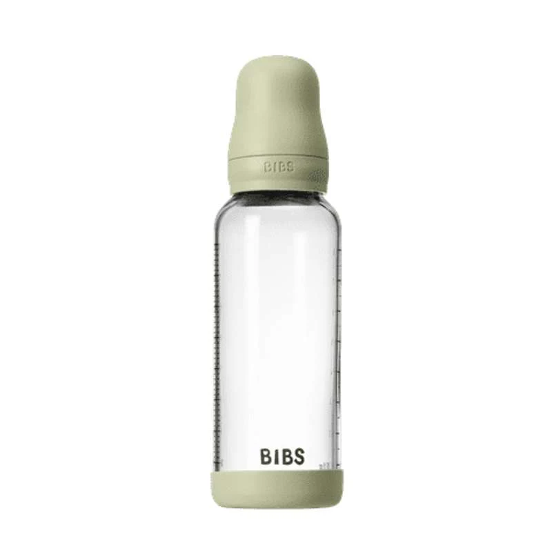 BIBS Bottle - Sutteflaskesæt - Glas - Latex/Medium Flow/Rund - 240 ml. - Sage - Image 2