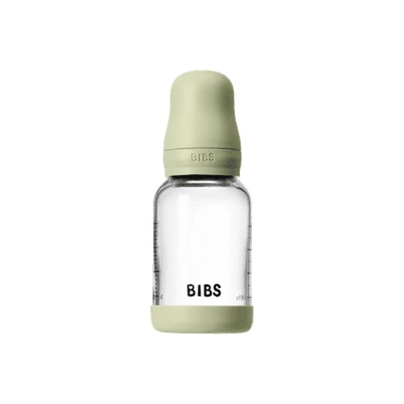 BIBS Bottle - Sutteflaskesæt - Glas - Latex/Slow Flow/Rund - 120 ml. - Sage - Image 5