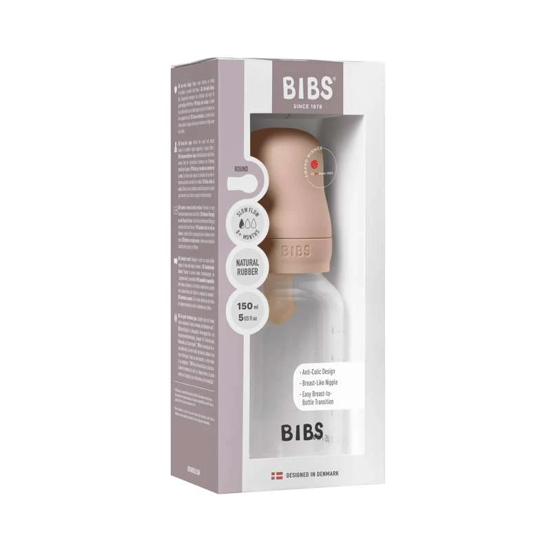 BIBS Bottle - Sutteflaskesæt - Plastik - Latex/Slow Flow/Rund - 150 ml. - Blush - Image 3