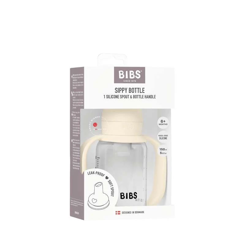 BIBS Bottle - Sutteflaskesæt - Plastik - Silikone - Sippy - 150 ml. - Ivory - Image 5