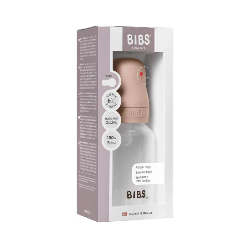 BIBS Bottle - Sutteflaskesæt - Plastik - Silikone/Slow Flow/Rund - 150 ml. - Blush - Image 3