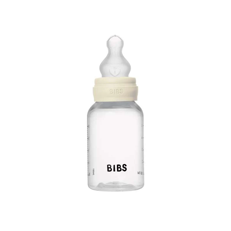 BIBS Bottle - Sutteflaskesæt - Plastik - Silikone/Slow Flow/Rund - 150 ml. - Ivory - Image 5