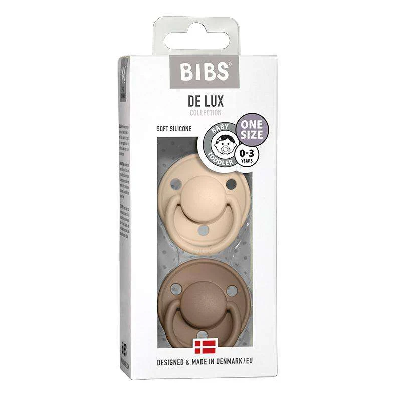 BIBS De Lux Sut - 2-Pak - Onesize - Silikone - Vanilla/Dark Oak - Image 4
