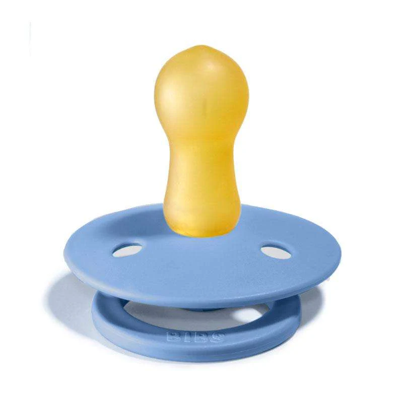 Bibs Round Colour Pacifier - 2-Pack - sz. 1 - natural rubber - Sky Blue/Baby Blue  - Image 3
