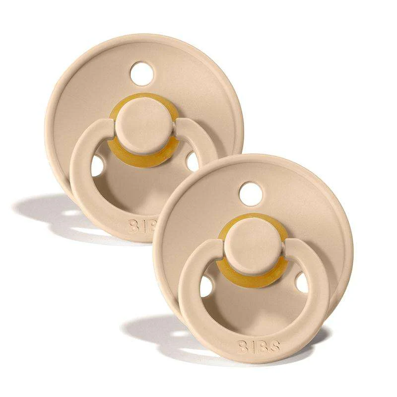 Bibs Round Colour Pacifier - 2-Pack - sz. 1 - natural rubber - Vanilla/Vanilla  - Image 2