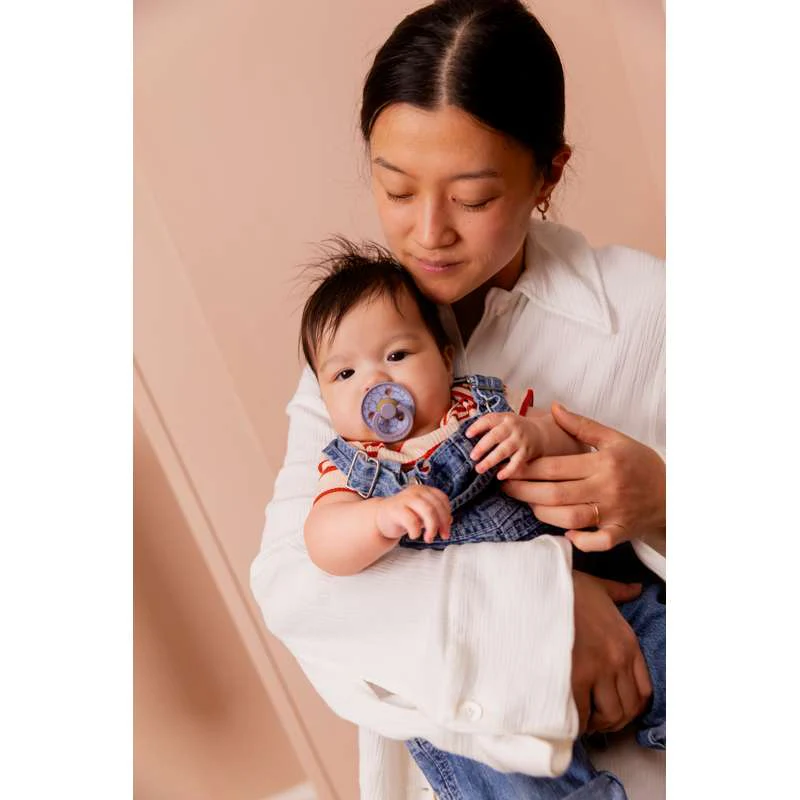 Bibs Round Colour Pacifier - 2-Pack - sz. 2 - natural rubber - Studio - Jasmine - Fossil Grey/Fossil Grey  - Image 2