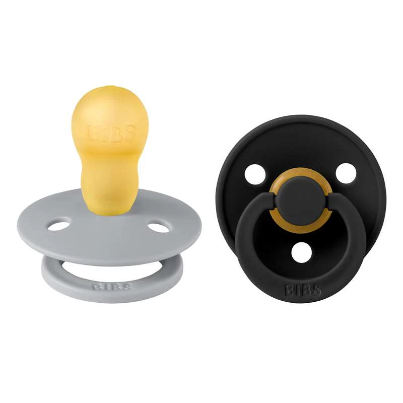 Bibs Round Colour Pacifier - 2-Pack - sz. 3 - natural rubber - Cloud/Black  - Image 3