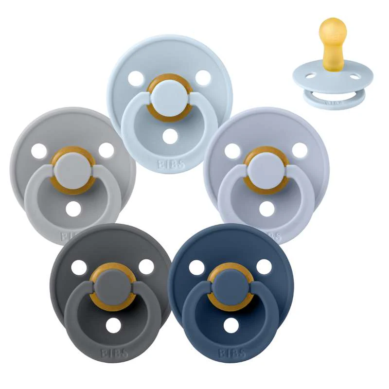 Bibs Round Colour Pacifier - Sample pack - 5 pcs. - sz. 2 - Ocean Storm 
