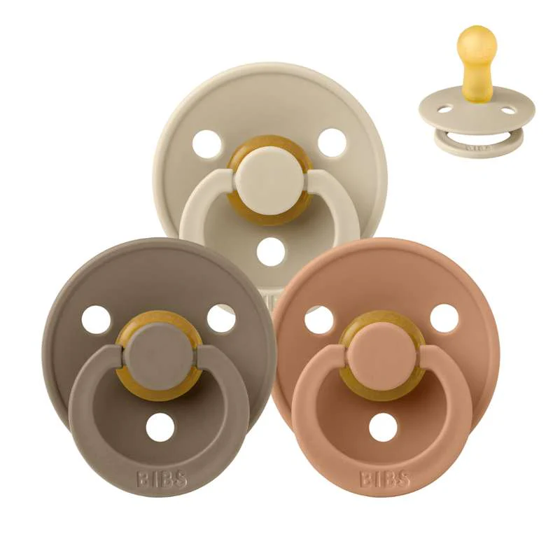 Bibs Round Colour Pacifier - Sample pack - 3 pcs. - sz. 2 - Down to Earth 
