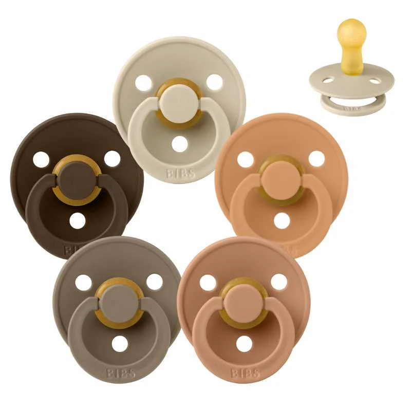 Bibs Round Colour Pacifier - Sample pack - 5 pcs. - sz. 2 - Down to Earth 