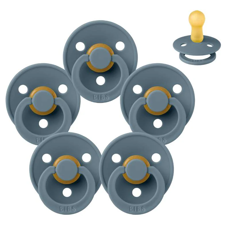 Bibs Round Colour Pacifier - Pack of 5 pcs. - sz. 2 - Petrol 