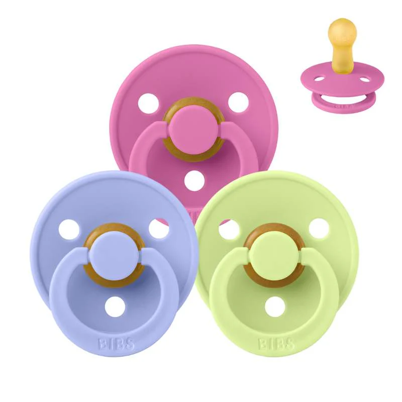 Bibs Round Colour Pacifier - Sampler - 3 pcs. - sz. 2 - Sweet Sorbet 