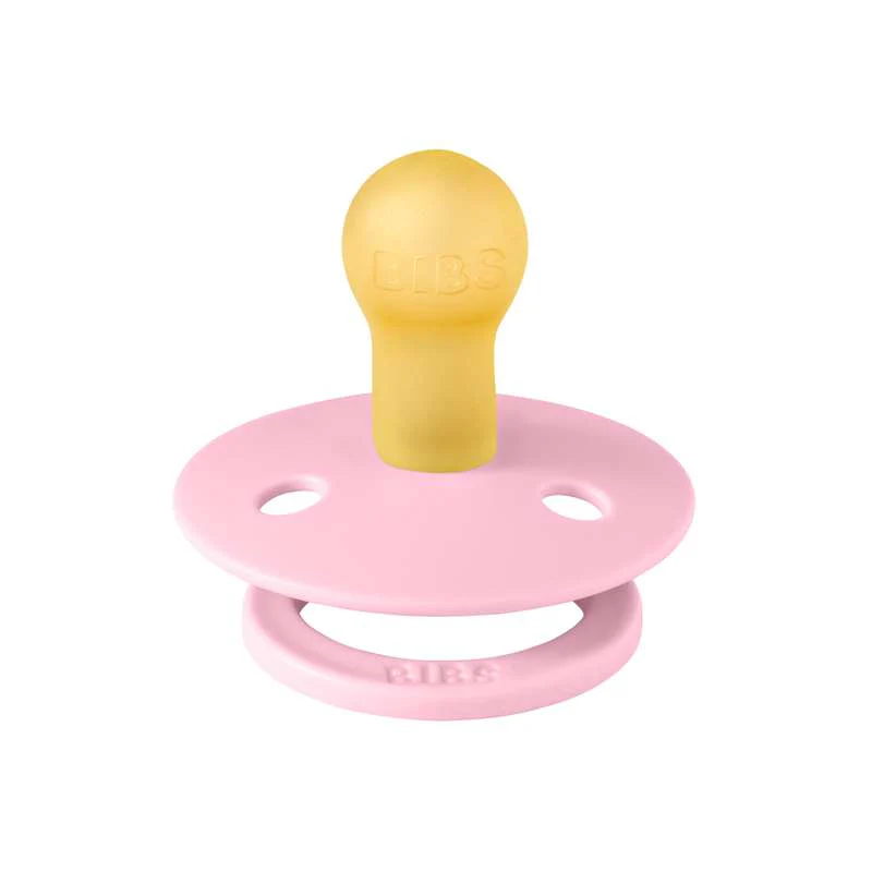 Bibs Round Colour Pacifier - sz. 1 - natural rubber - Baby Pink  - Image 2