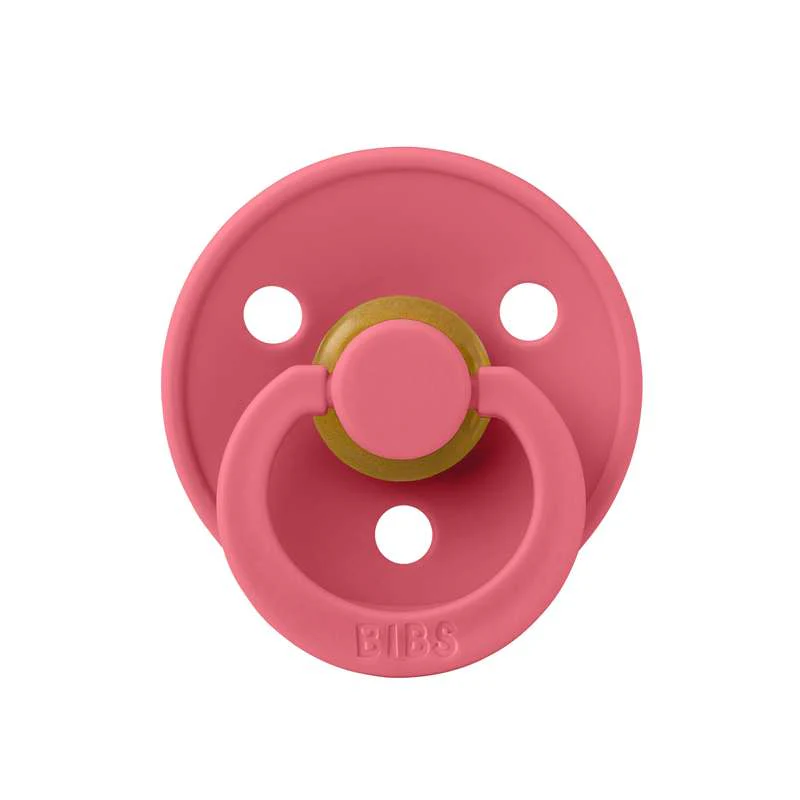 Bibs Round Colour Pacifier - sz. 1 - natural rubber - Coral  - Image 3
