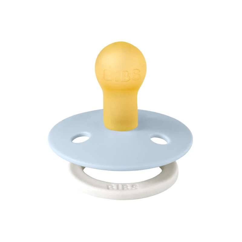 Bibs Round Colour Pacifier - sz. 1 - natural rubber - GLOW - Baby Blue  - Image 2