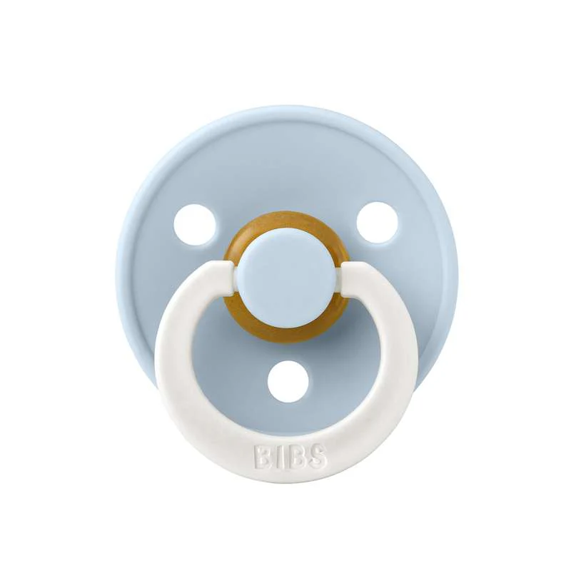 Bibs Round Colour Pacifier - sz. 2 - natural rubber - GLOW - Baby Blue  - Image 3