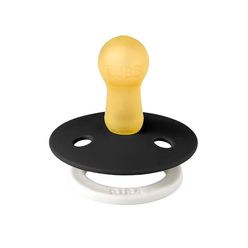 Bibs Round Colour Pacifier - sz. 2 - natural rubber - GLOW - Black  - Image 2