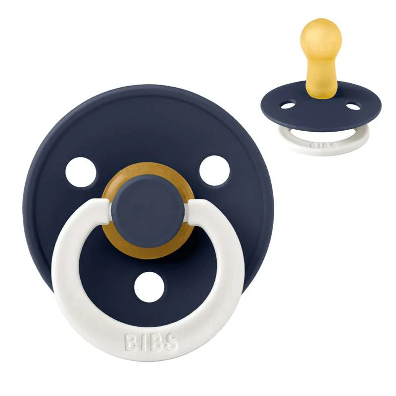 Bibs Round Colour Pacifier - sz. 2 - natural rubber - GLOW - Deep Space 