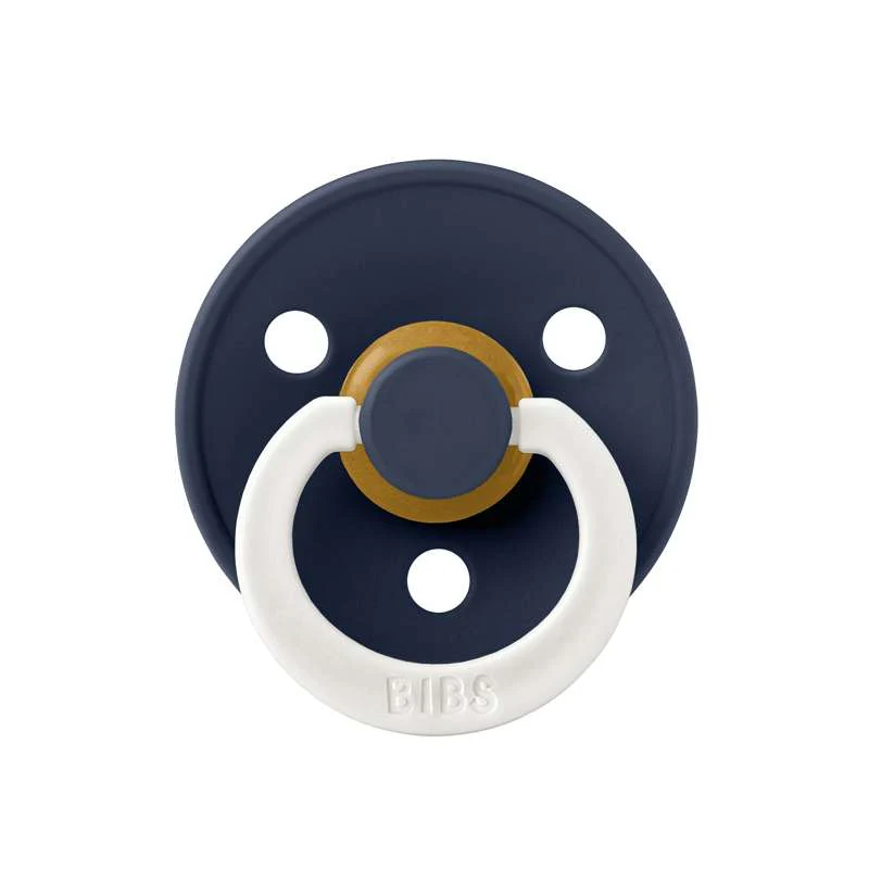 Bibs Round Colour Pacifier - sz. 2 - natural rubber - GLOW - Deep Space  - Image 2