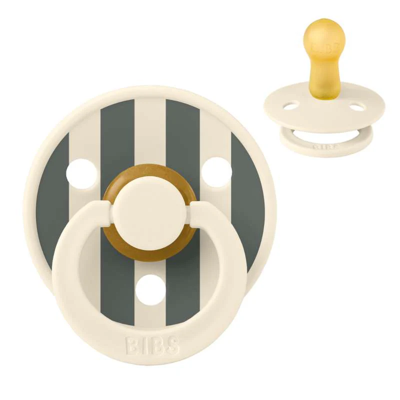 Bibs Round Colour Pacifier - sz. 2 - natural rubber - Studio - Block - Ivory/Pine 