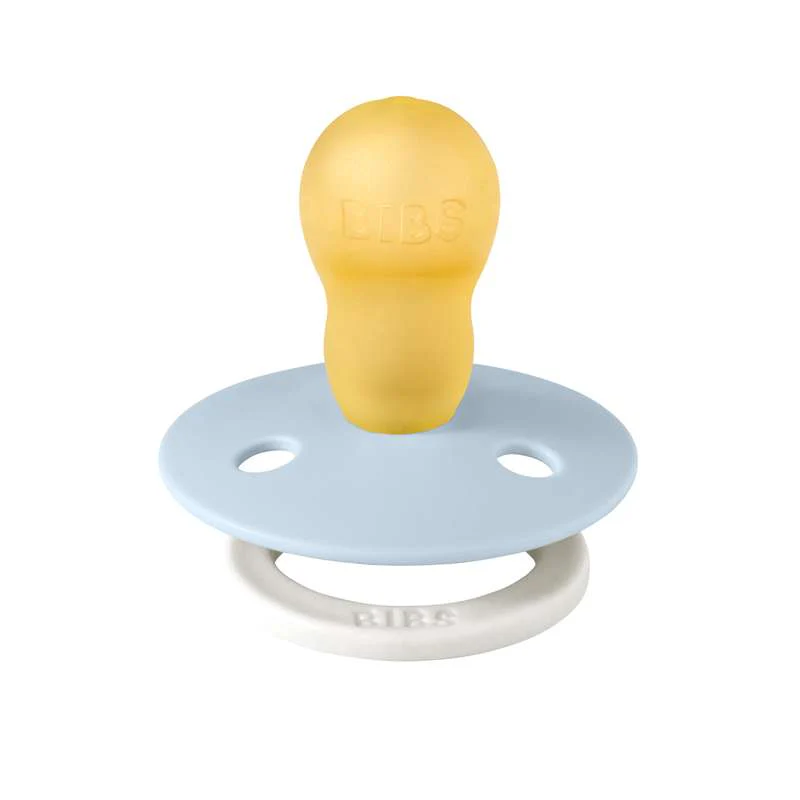Bibs Round Colour Pacifier - sz. 3 - natural rubber - GLOW - Baby Blue  - Image 2