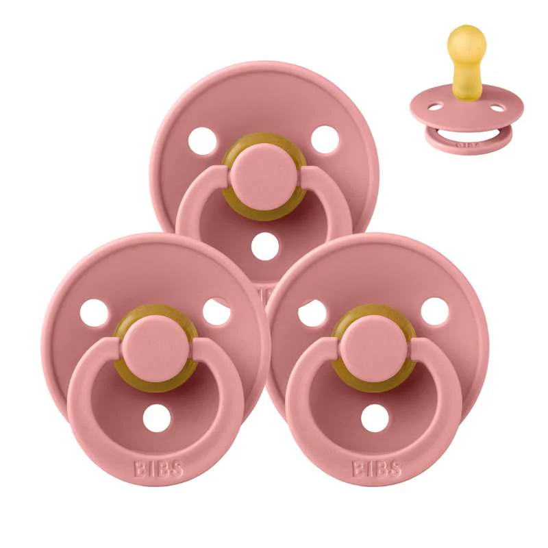 Bibs Round Colour Pacifier - Sample pack - 3 pcs. - sz. 2 - Dusty Pink 
