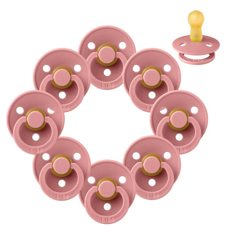 Bibs Round Colour Pacifier - Sample pack - 8 pcs. - sz. 2 - Dusty Pink 