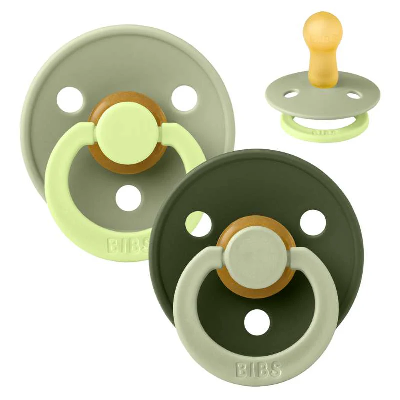 BIBS Rund Colour Sut - Str. 2 - Naturgummi - Studio - Fusion - Sage/Hunter Green Mix