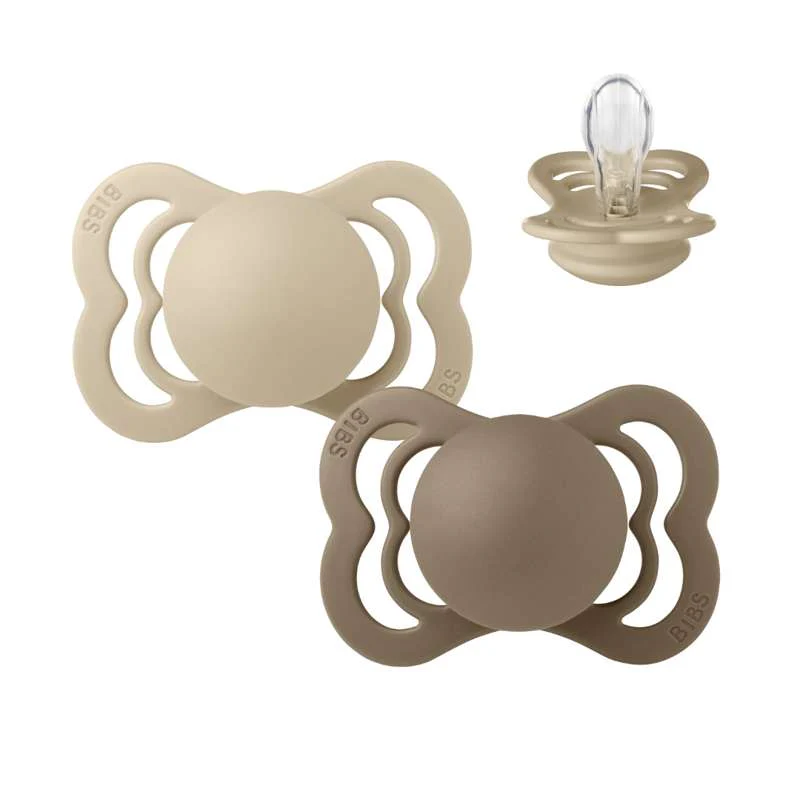 BIBS Supreme Sut - 2-Pak - Str. 1 - Silikone - Vanilla/Dark Oak - Image 5