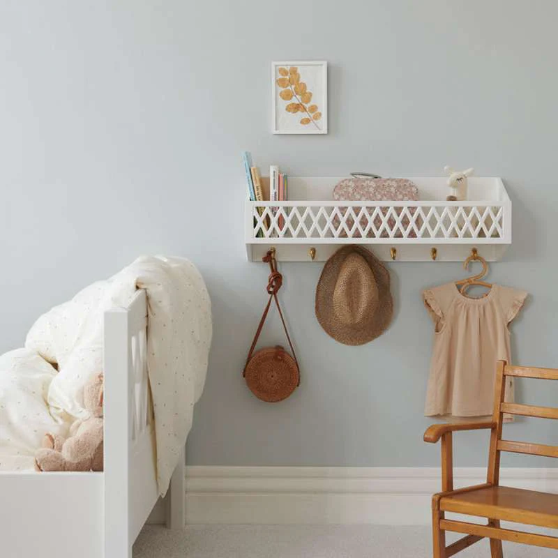 Cam Cam Copenhagen Harlequin Shelf with Hooks - FSC Mix - White  - Image 5