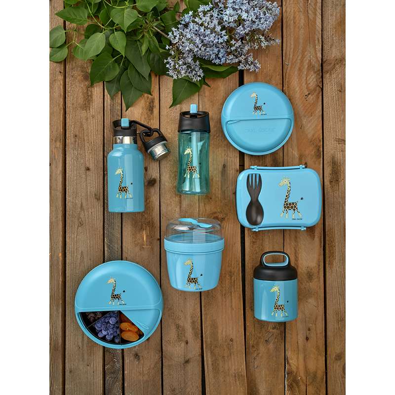 Carl Oscar LunchJar Thermos - 0.3L - Giraffe - Turquoise  - Image 2