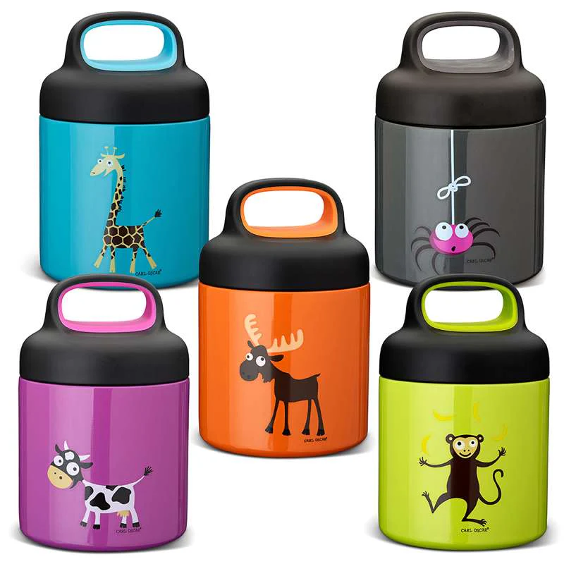 Carl Oscar LunchJar Thermos - 0.3L - Giraffe - Turquoise  - Image 4