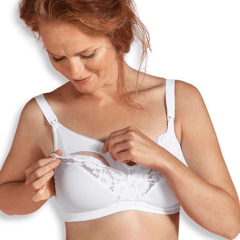 Carriwell New Mum Nursing Bra Lace Drop Cup - white  - Image 4