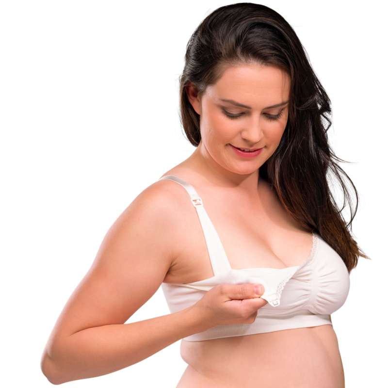 Carriwell New Mum - Seamless Organic Nursing Bra (White) - Image 6