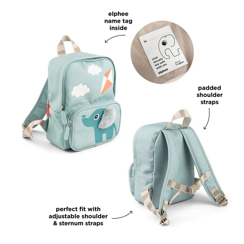 Done by Deer Children's backpack in Canvas - Elphee - Blue  - Image 3