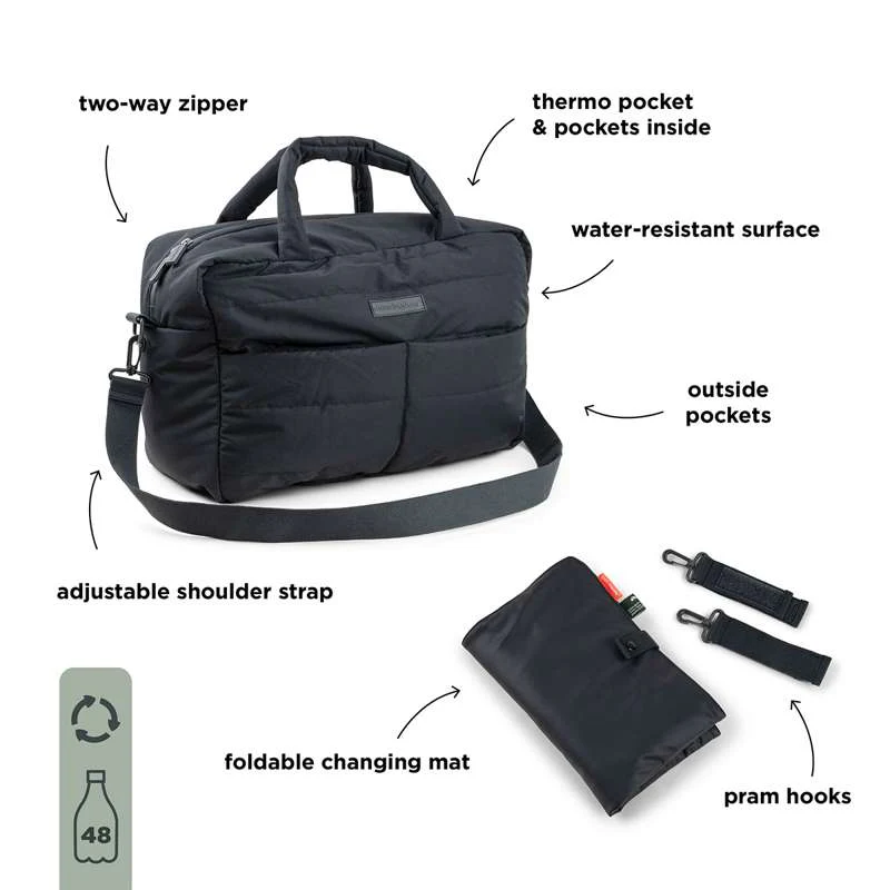 Done By Deer Quilted Diaper Bag - Black  - Image 3