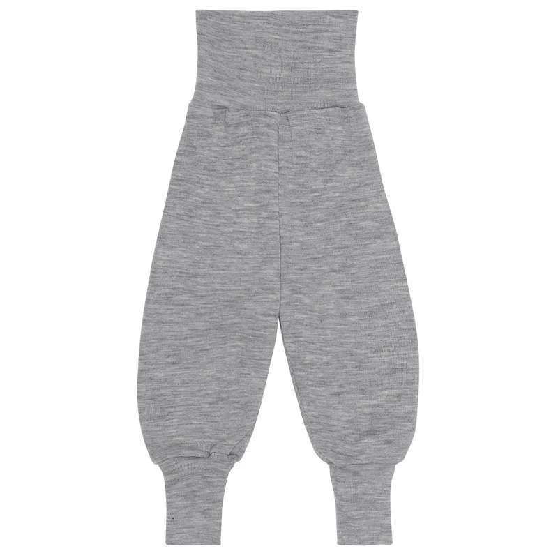 Engel Natur Baby pants with ribbed waist - Wool/Silk - Grey 
