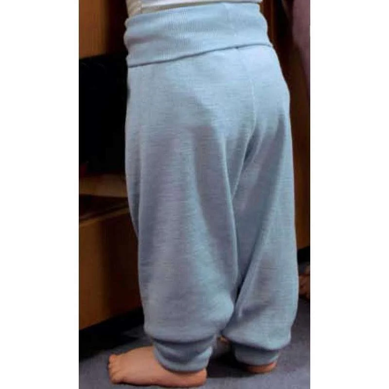Engel Natur Baby pants with ribbed waist - Wool/Silk - Grey  - Image 2
