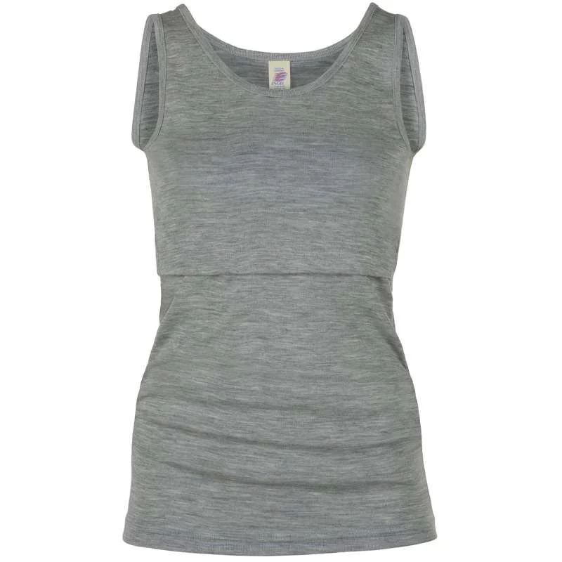 Engel Natur Nursing top - Wool/Silk - Light Grey Melange 