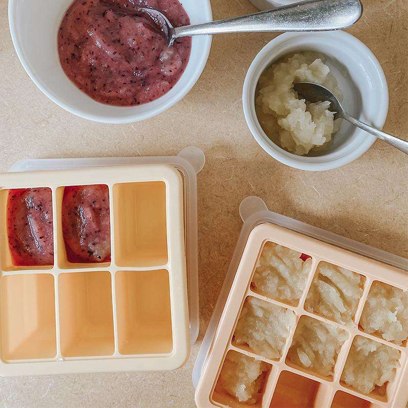 Haakaa Silicone Freezer Tray with Lid - Apricot  - Image 3