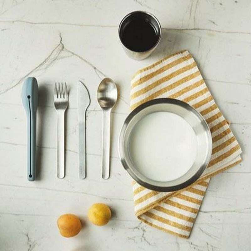 HAPS Nordic Picnic Plate - Stainless Steel - 4-Pack - Image 5