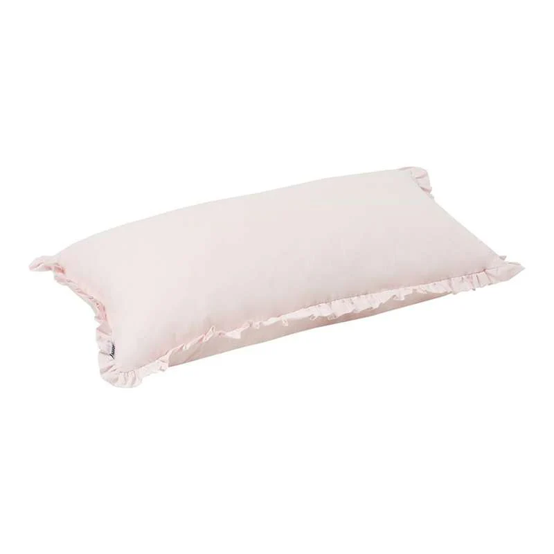 Hoppekids Aflang Pude m. Flæser - WINTER WONDERLAND - Rosa