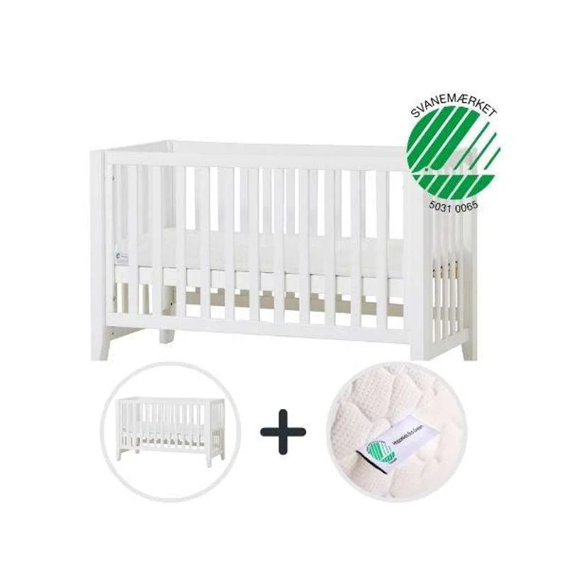 Hoppekids ANTON - Baby bed incl. ECO Dream Mattress - 60x120 cm. - White 