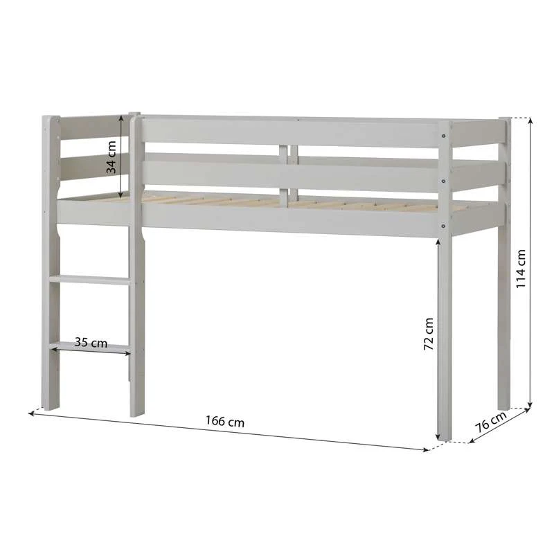 Hoppekids ECO Comfort - Mid sleeper bed - More Sizes - Dove Grey  - Image 3